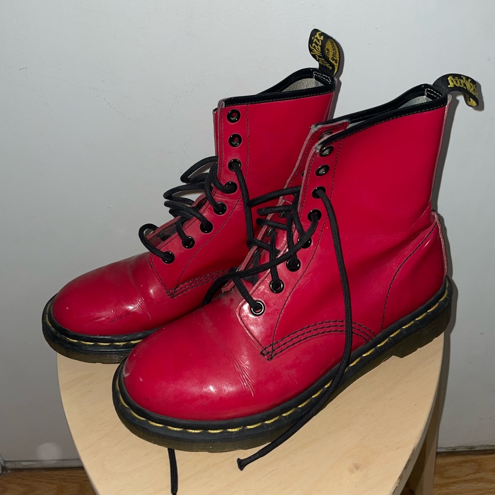 Red Patent Leather Dr. Martens